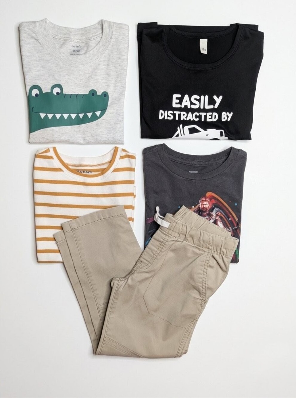 Boy's 5 Piece T-shirts & Pants Bundle | Sizes 5 & 6
